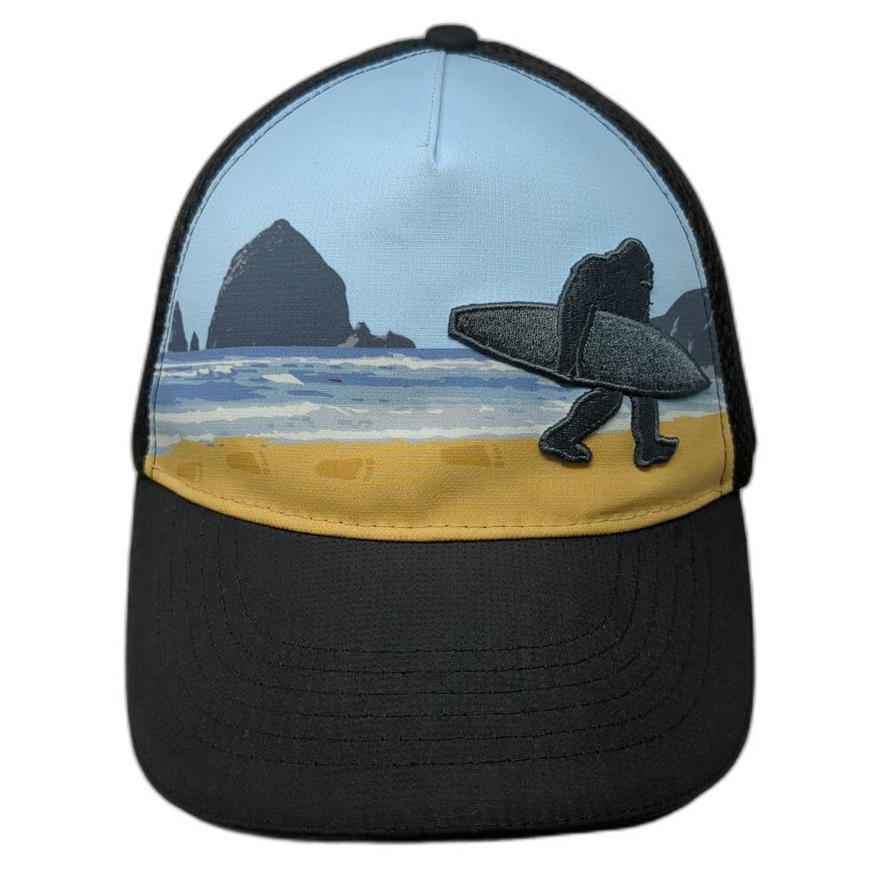Headsweats 5 Panel Black One Size Bigfoot Sasquatch Surf Mesh Trucker Hat